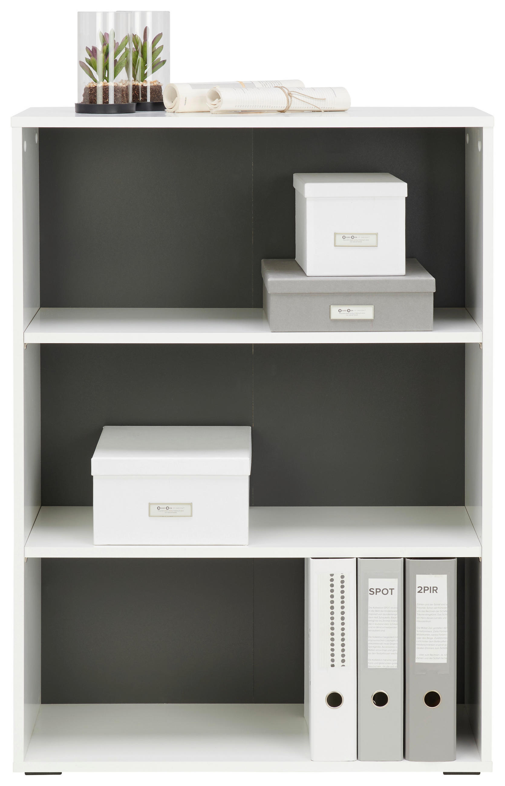 REGÁL, bílá, antracitová, 75/103,8/40 cm - bílá/antracitová, Basics, kompozitní dřevo/plast (75/103,8/40cm) - Hom`in
