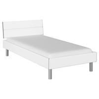 BETT 100/200 cm  in Weiss   - Weiss/Alufarben, Design, Holzwerkstoff/Metall (100/200cm) - Carryhome