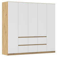 DREHTÜRENSCHRANK in Weiss, Eiche Artisan  - Weiss/Eiche Artisan, Basics, Holzwerkstoff (226/210/54cm) - Rauch Möbel