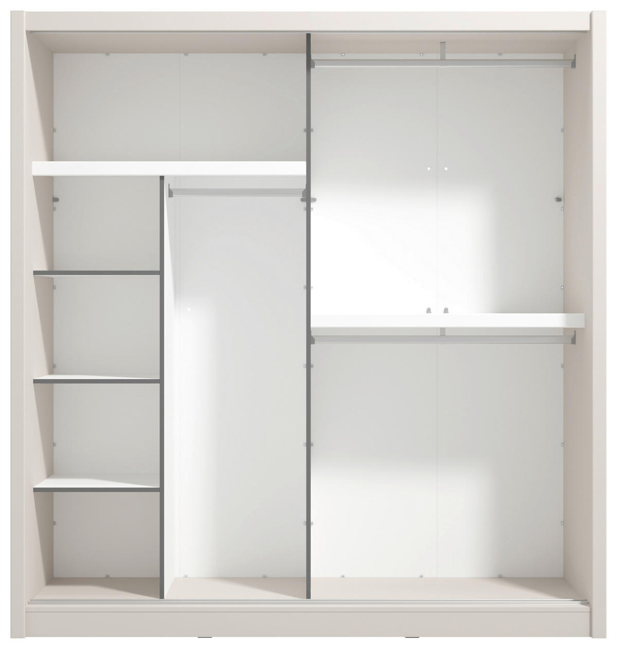 SCHIEBETÜRENSCHRANK 205/215,5/60 cm 2-türig Kaschmir  - Kaschmir/Schwarz, MODERN, Holzwerkstoff/Metall (205/215,5/60cm) - MID.YOU