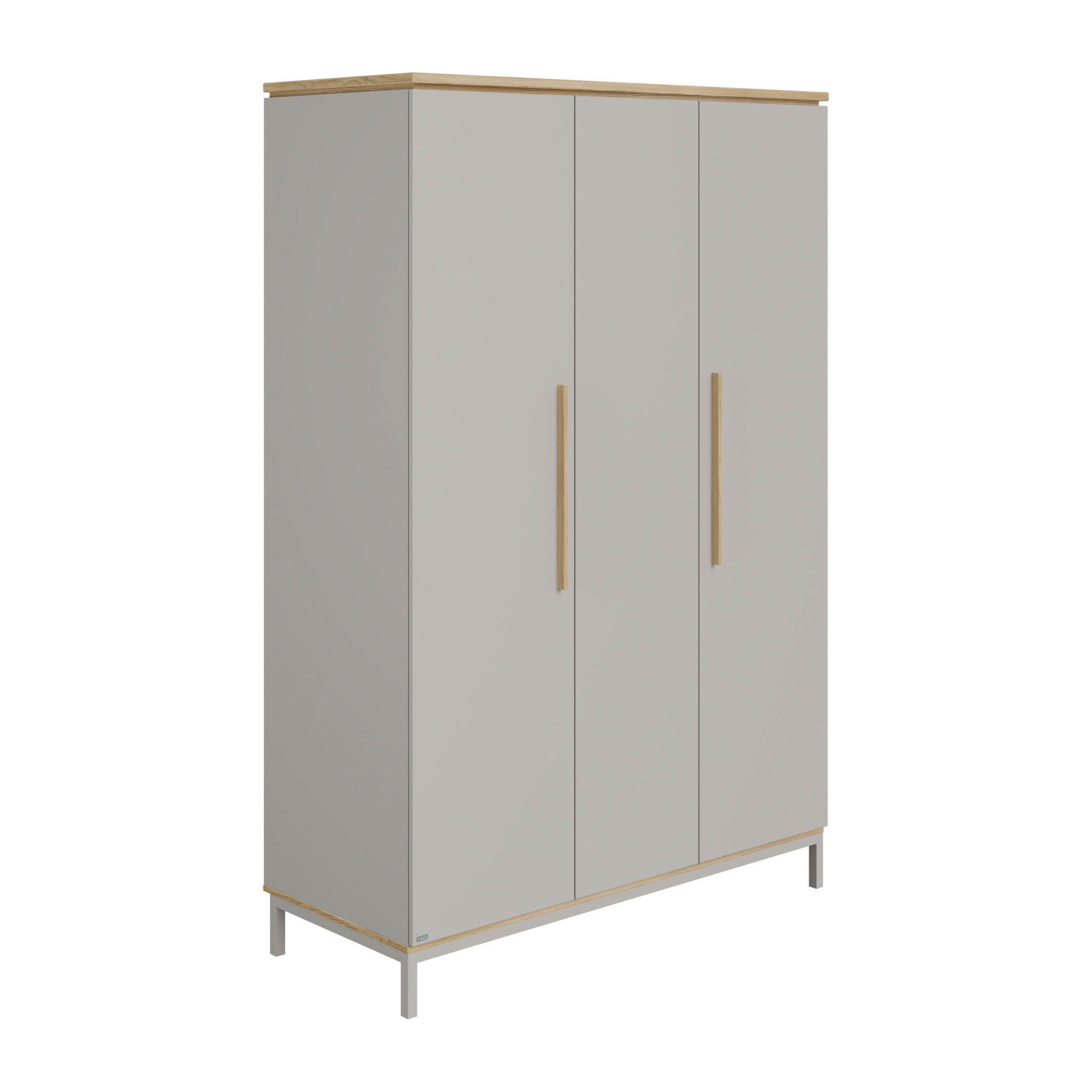 KLEIDERSCHRANK  in Eichefarben, Hellgrau  - Eichefarben/Hellgrau, Design, Holz/Holzwerkstoff (135,3/201,9/55,6cm) - Paidi