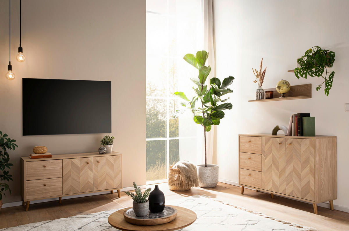 SIDEBOARD  109/73,9/33,05 cm 3 Schublade(n)  - Eichefarben, Design, Holz/Holzwerkstoff (109/73,9/33,05cm) - MID.YOU