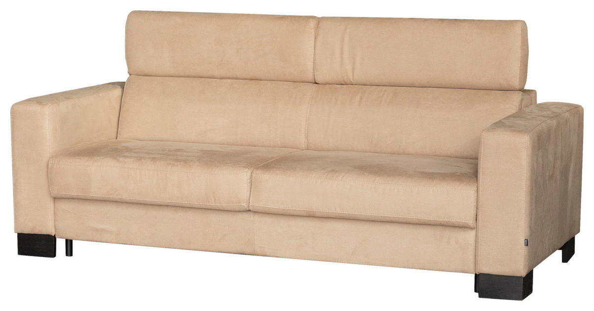 KANAPÉÁGY textil bézs  - bézs/wenge, Design, textil/fa (222/83 (100)/104cm) - Novel