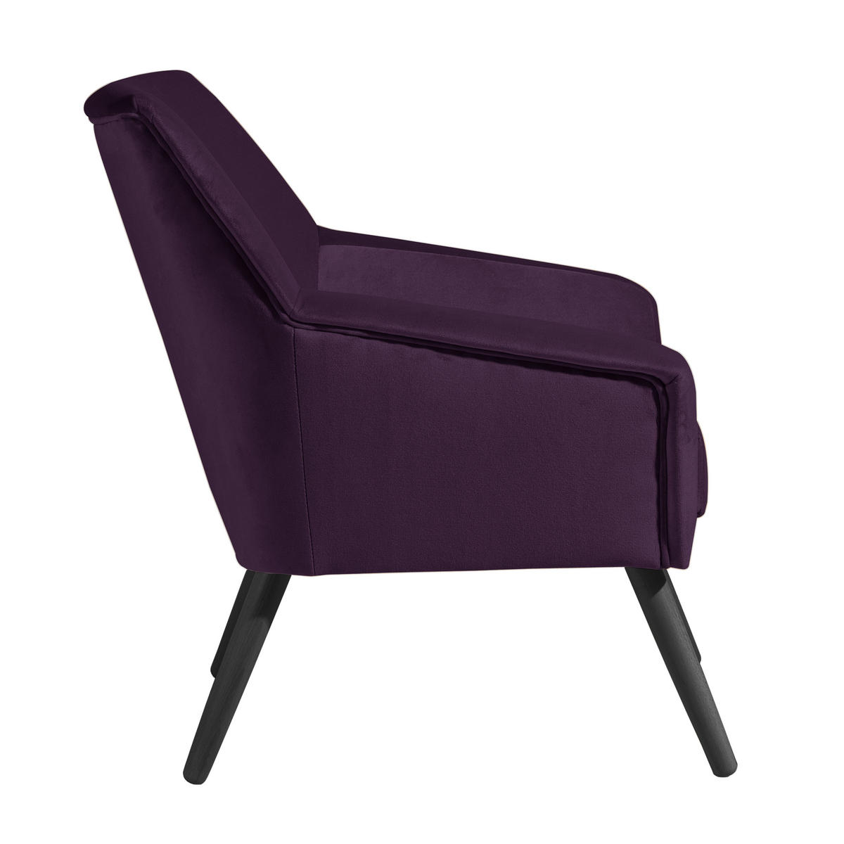 SESSEL Samt, Velours Lila, Schwarz    - Lila/Schwarz, Design, Holz/Textil (67/81/71cm) - Max Winzer