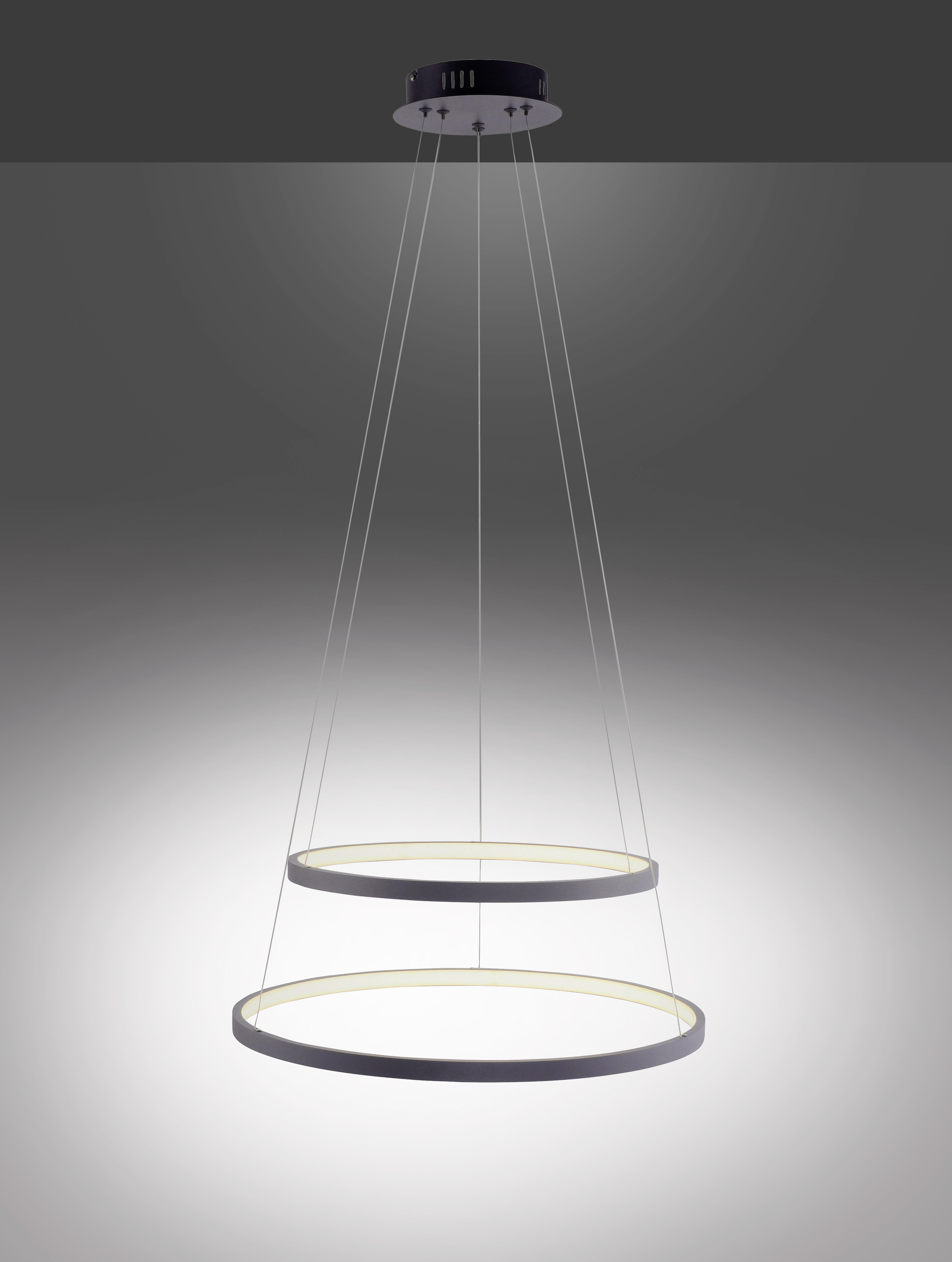 LED-Hängeleuchte Milan  - Anthrazit, Design, Kunststoff/Metall (50/50/120cm)
