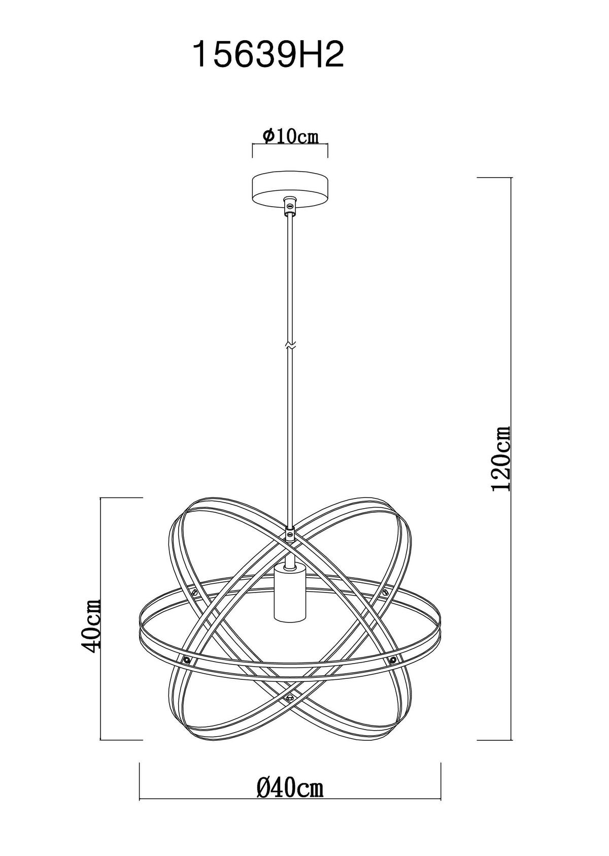 HÄNGELEUCHTE 40/120 cm    - Schwarz, Design, Metall (40/120cm) - Globo
