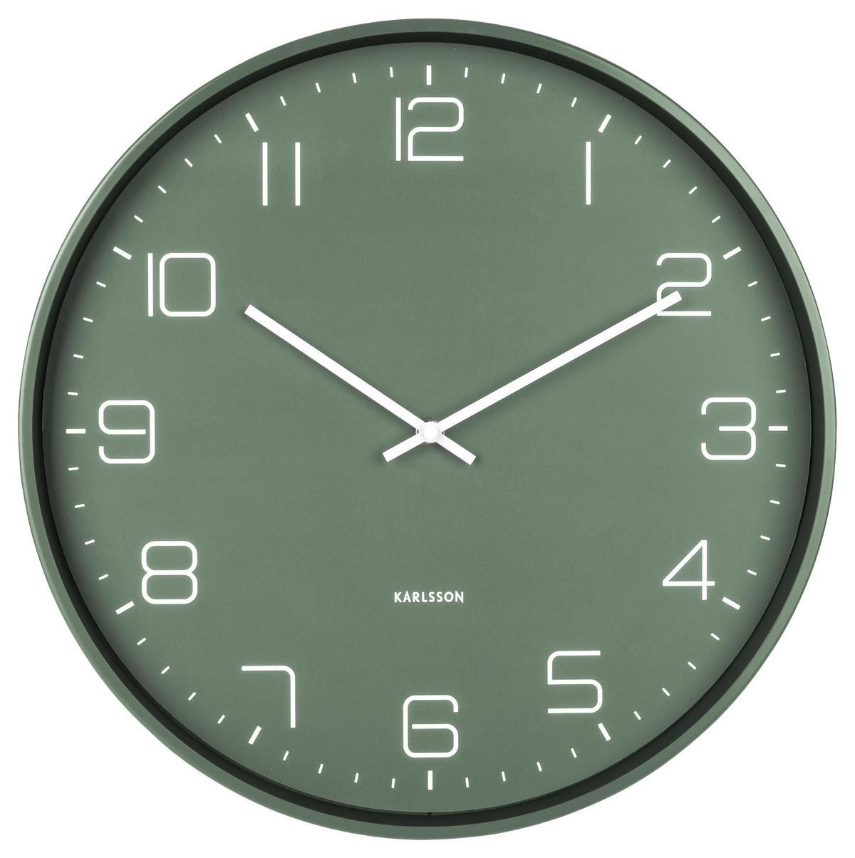 WANDUHR LOFTY Grün 40/40/4,5 cm  - Grün, Basics, Metall (40/40/4,5cm) - Karlsson