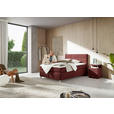 BOXSPRINGBETT 140/200 cm  in Rotbraun  - Rotbraun/Alufarben, KONVENTIONELL, Textil/Metall (140/200cm) - Dieter Knoll