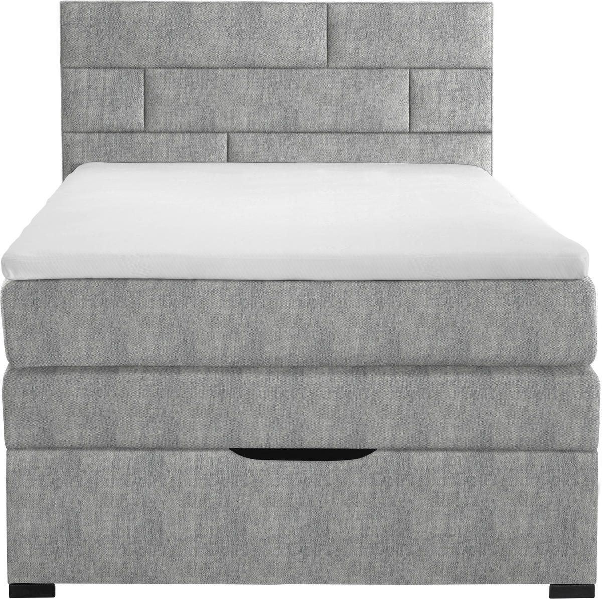 BOXSPRINGBETT 120/200 cm  in Silberfarben  - Wengefarben/Silberfarben, Konventionell, Holz/Textil (120/200cm) - Carryhome