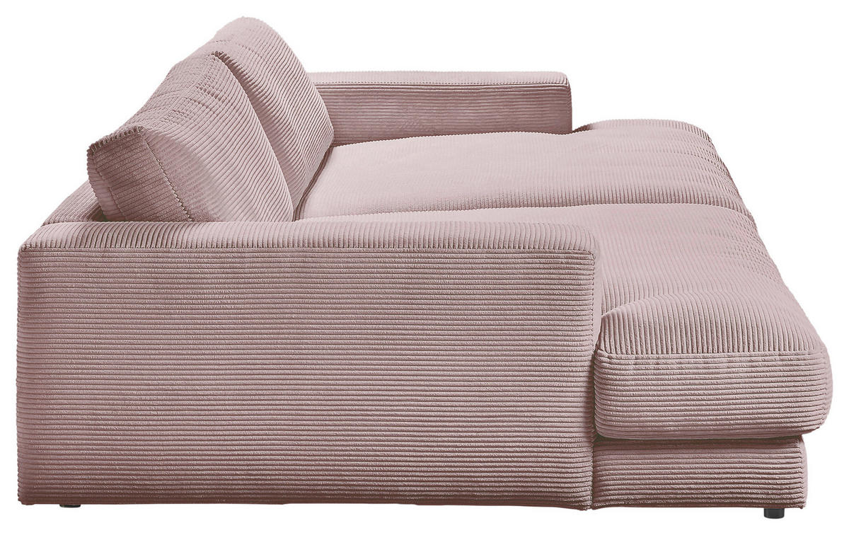 MEGASOFA in Cord Rosa  - Schwarz/Rosa, Design, Kunststoff/Textil (290/86/170cm) - Pure Home Lifestyle