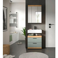 BADEZIMMER 2-teilig  in 60 cm  - vert sauge/noir, Modern, matière synthétique/verre (60cm) - MID.YOU