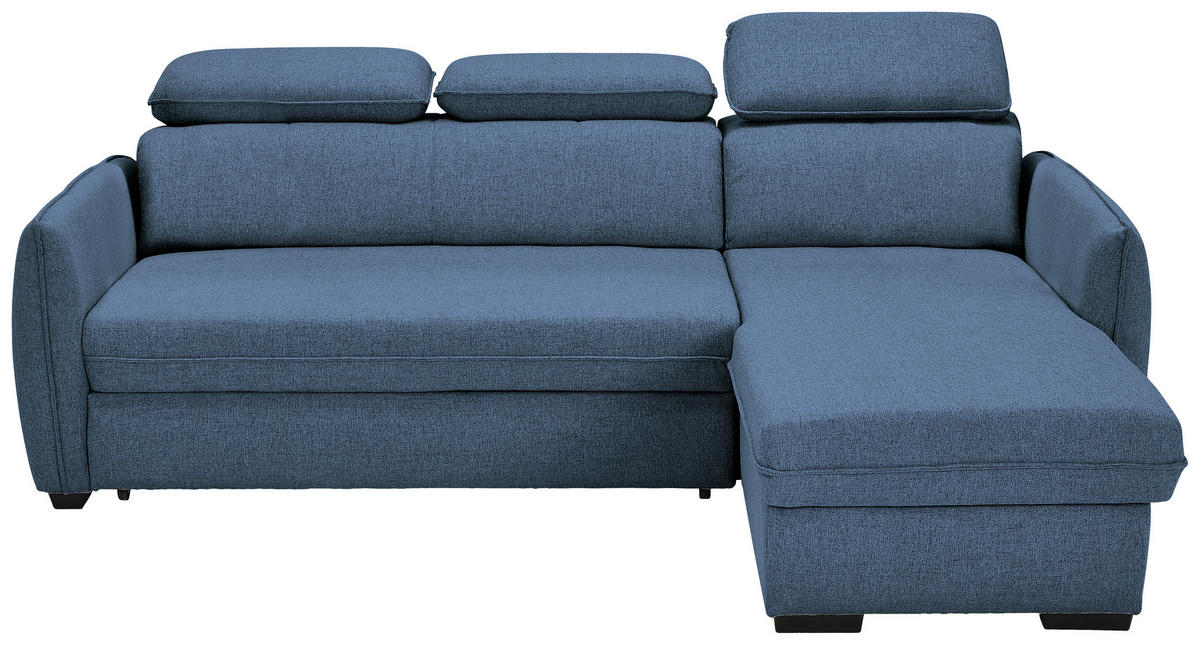 ECKSOFA in Flachgewebe Blau  - Blau/Schwarz, Modern, Kunststoff/Textil (182/237cm) - Carryhome