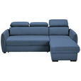 ECKSOFA in Flachgewebe Blau  - Blau/Schwarz, MODERN, Kunststoff/Textil (182/237cm) - Carryhome