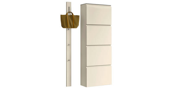 GARDEROBE 2-teilig  in 90/185/33 cm  - Sandfarben, Design, Glas/Holzwerkstoff (90/185/33cm) - Moderano