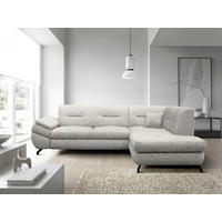 ECKSOFA Beige Struktur, Plüsch  - Beige/Schwarz, Design, Textil/Metall (274/201cm) - MID.YOU