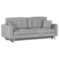 BÄDDSOFFA i flatväv ljusgrå  - ljusgrå/naturfärgad, Klassisk, textil (225/70/98cm) - Livetastic