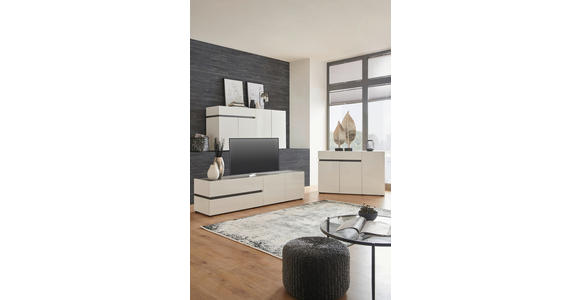 SIDEBOARD  in 120,2/80,1/42,6 cm  - Anthrazit/Schwarz, Design, Holzwerkstoff/Kunststoff (120,2/80,1/42,6cm) - Voleo