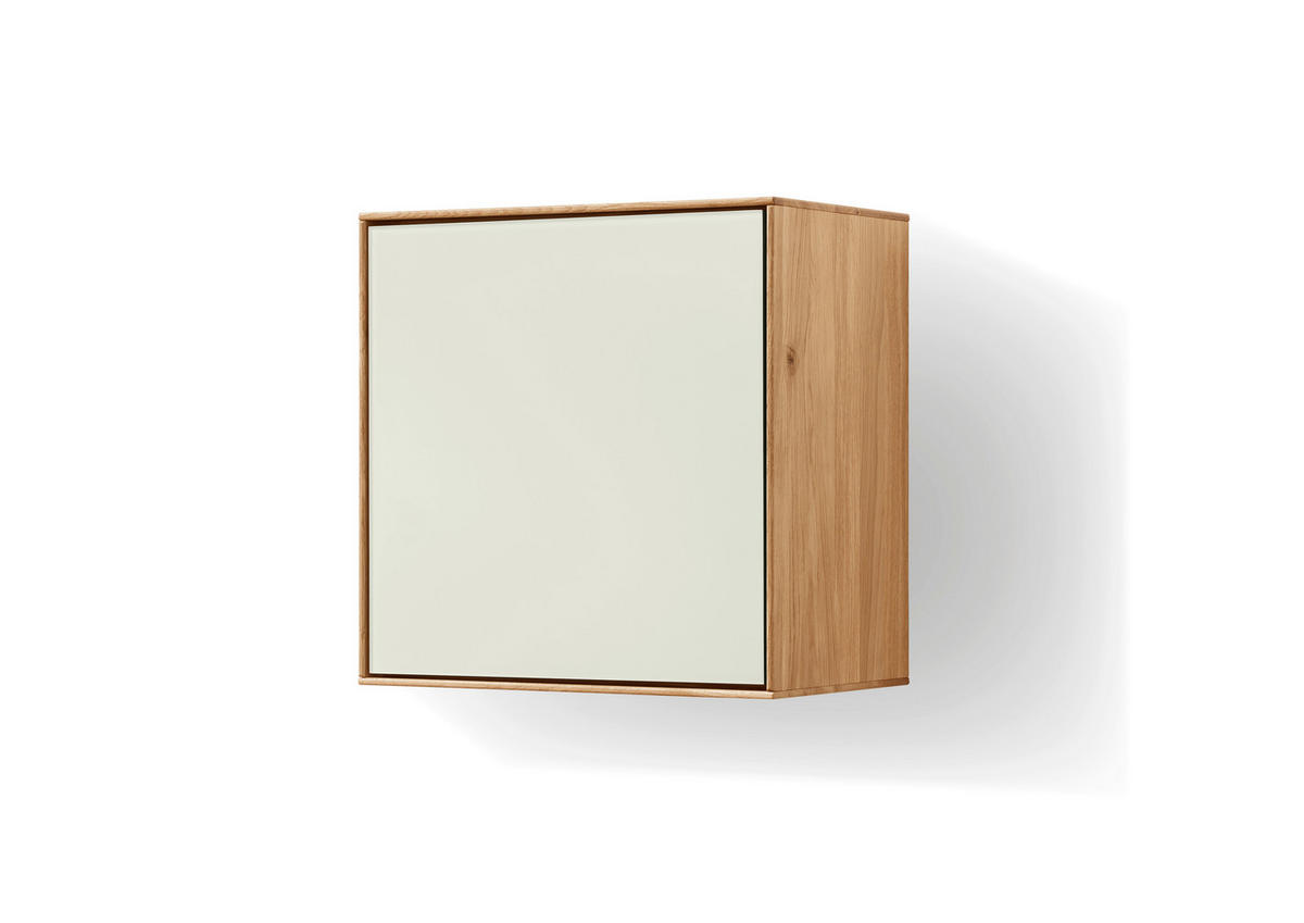 HÄNGEELEMENT Asteiche massiv Eichefarben, Kaschmir  - Kaschmir/Eichefarben, KONVENTIONELL, Glas/Holz (41/41/25cm) - Linea Natura