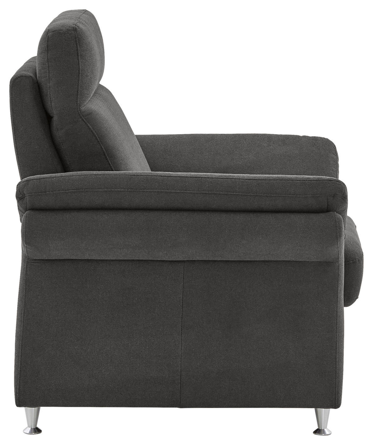 FERNSEHSESSEL  mit Flachgewebe Anthrazit  - Anthrazit/Alufarben, MODERN, Textil/Metall (96/103/89cm) - Pure Home Comfort