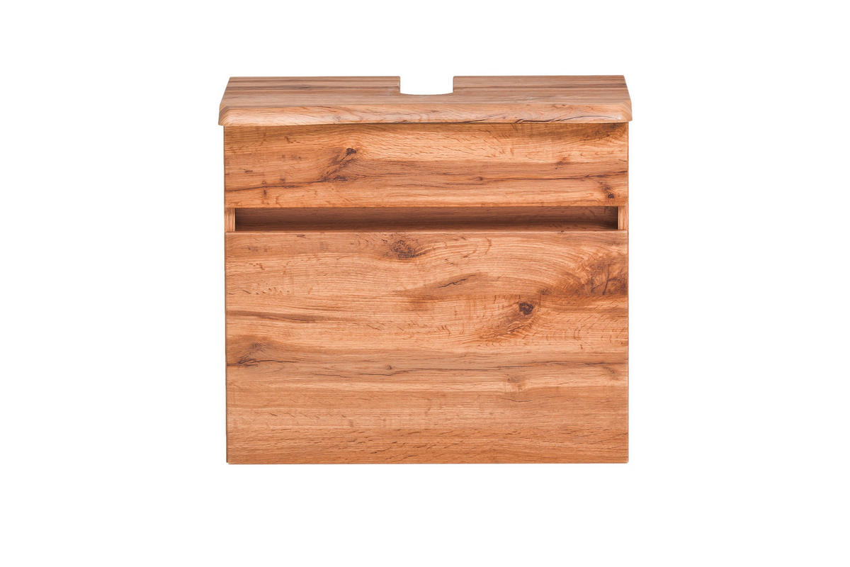 WASCHBECKENUNTERSCHRANK 61/55/40 cm  - Eiche Wotan/Silberfarben, Natur, Holzwerkstoff/Kunststoff (61/55/40cm) - Xora