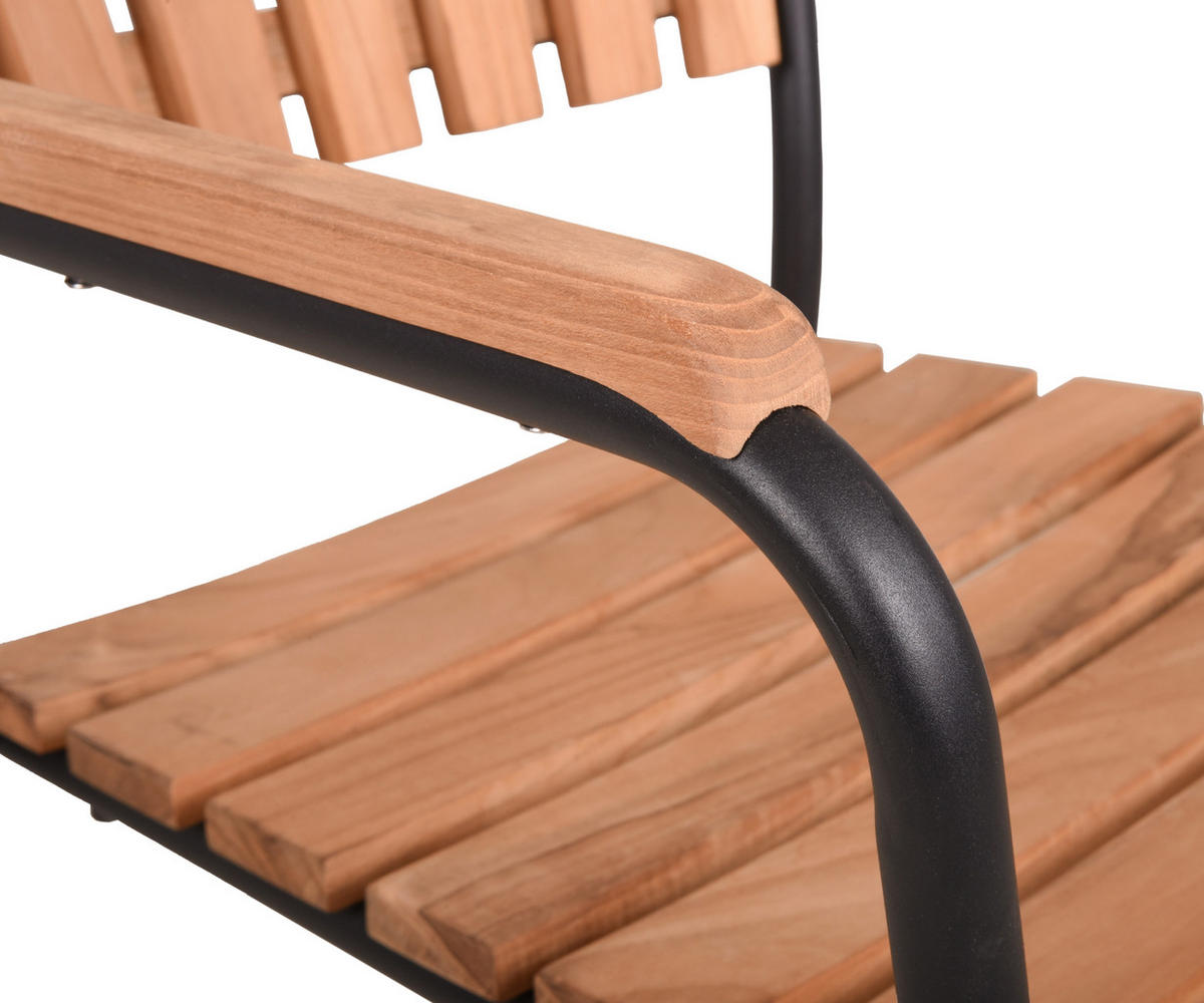 STAPELSTUHL in Holz, Metall Braun, Schwarz  - Schwarz/Braun, Basics, Holz/Metall (60/91/63cm) - Gardenson