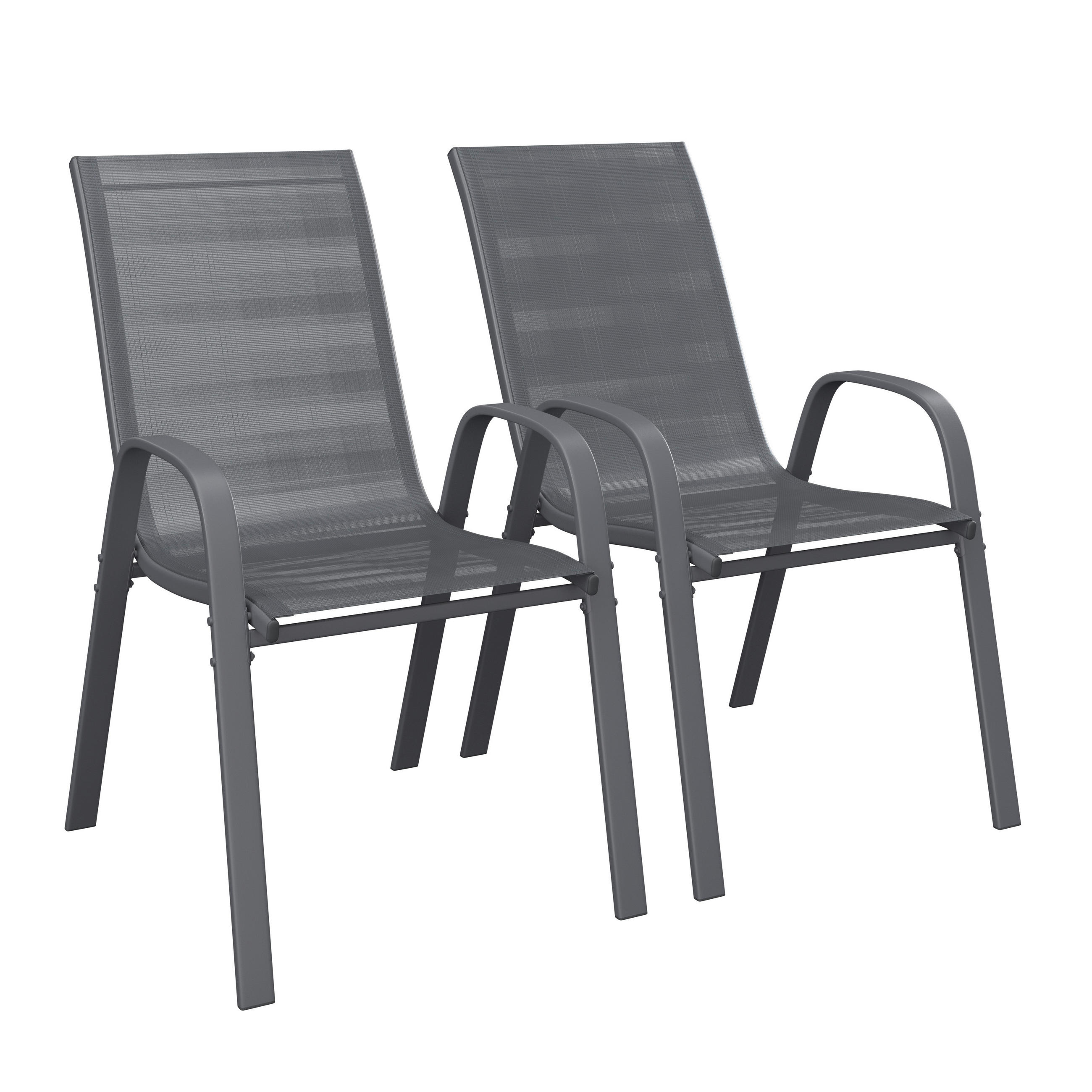 SET DE FOTOLII DE GRĂDINĂ in metal, textil antracit