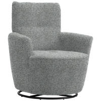 SESSEL in Chenille, Flachgewebe Pastellblau, Grau  - Pastellblau/Schwarz, Design, Textil/Metall (81/92/84cm) - Xora