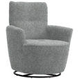 SESSEL in Chenille, Flachgewebe Pastellblau, Grau  - Pastellblau/Schwarz, Design, Textil/Metall (81/92/84cm) - Xora