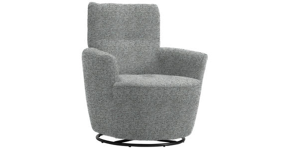 SESSEL in Chenille, Flachgewebe Pastellblau, Grau  - Pastellblau/Schwarz, Design, Textil/Metall (81/92/84cm) - Xora