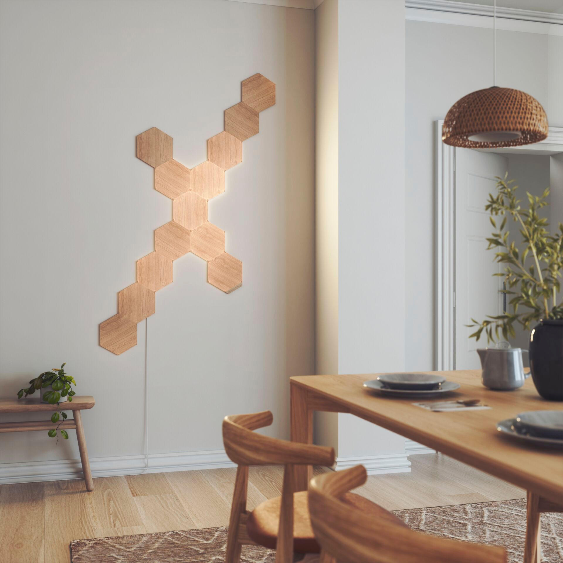 NANOLEAF HEXAGONS 13ER NANOLEAF WOOD LOOK HEXAGONS 23/0,6/20 cm   - Braun/Naturfarben, Basics, Kunststoff (23/0,6/20cm)