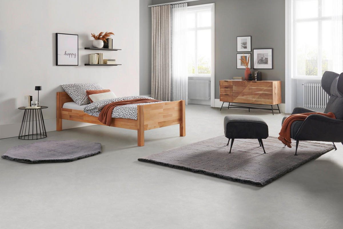 BETT 90/200 cm  in Kernbuche  - Kernbuche, Natur, Holz (90/200cm) - MID.YOU