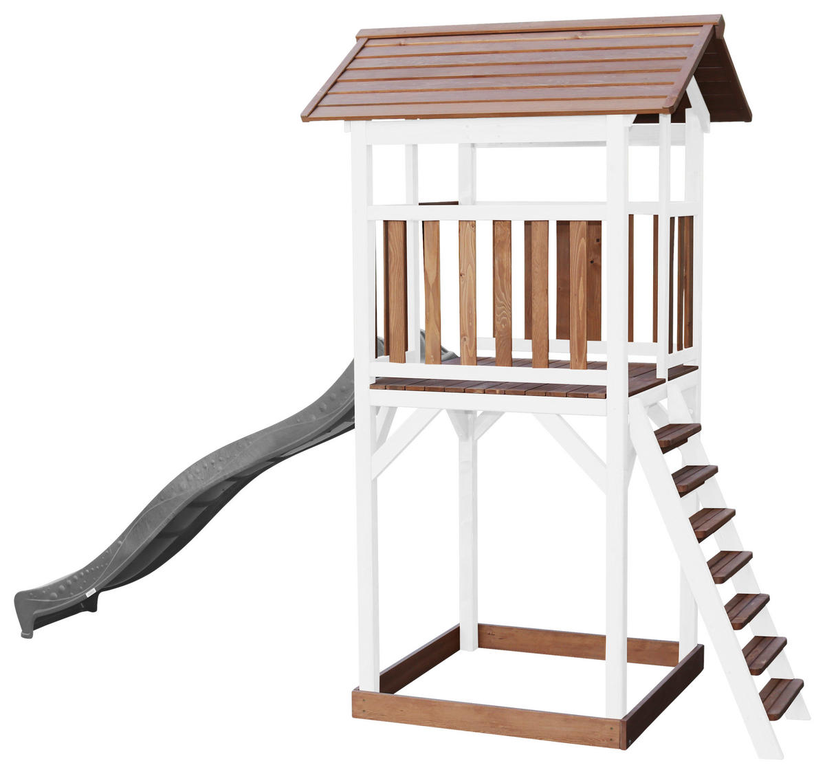 SPIELTURM 111,2/241,9/349 cm  - Weiss/Braun, Konventionell, Holz/Kunststoff (111,2/241,9/349cm)