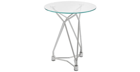 BEISTELLTISCH rund Nickelfarben  - Nickelfarben, Design, Glas/Metall (46/46/55cm) - Xora