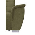 ECKSOFA Olivgrün Chenille Bettkasten, Schlaffunktion, Rücken echt, Kopfteilverstellung, Liegefläche im Originalstoff  - Chromfarben/Olivgrün, KONVENTIONELL, Kunststoff/Textil (205/260cm) - Carryhome