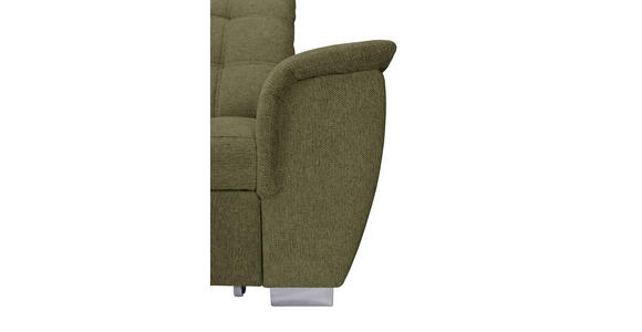 ECKSOFA Olivgrün Chenille Bettkasten, Schlaffunktion, Rücken echt, Kopfteilverstellung, Liegefläche im Originalstoff  - Chromfarben/Olivgrün, KONVENTIONELL, Kunststoff/Textil (205/260cm) - Carryhome
