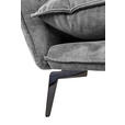 ECKSOFA in Webstoff Anthrazit  - Anthrazit/Schwarz, Design, Textil/Metall (338/165cm) - Hom`in