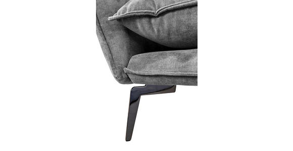 ECKSOFA in Webstoff Anthrazit  - Anthrazit/Schwarz, Design, Textil/Metall (338/165cm) - Hom`in