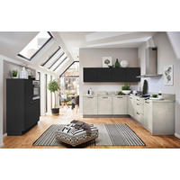 EINBAUKÜCHE LUCCA  - Schwarz/Grau, MODERN, Holzwerkstoff - Nolte Küchen