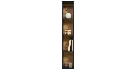HÄNGEELEMENT Schwarz, Wildeiche  19/120/22 cm  - Wildeiche/Schwarz, Natur, Holz/Metall (19/120/22cm) - Linea Natura