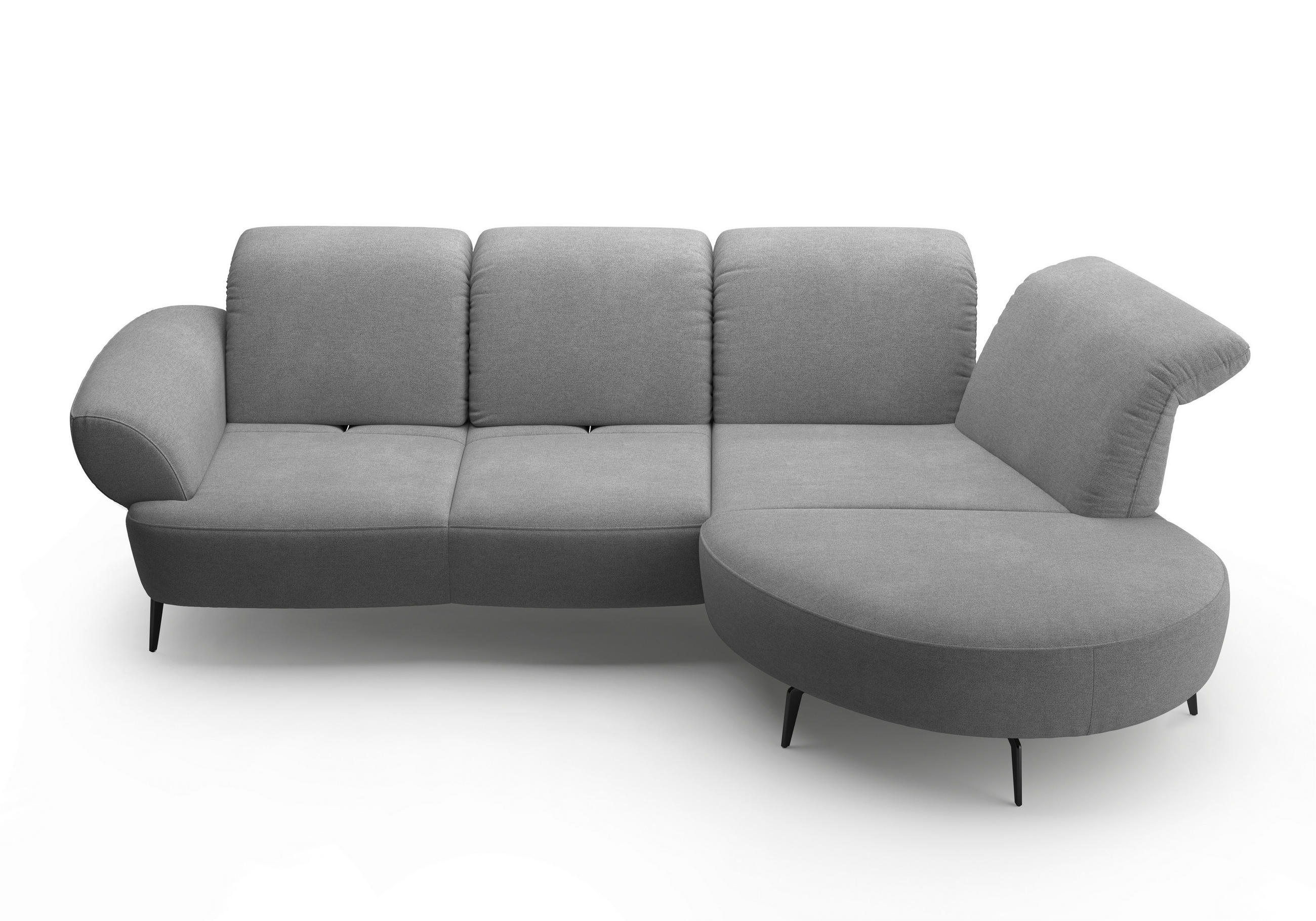 ECKSOFA in Mikrofaser Grau  - Schwarz/Grau, Modern, Textil/Metall (313/208cm) - Sit & More