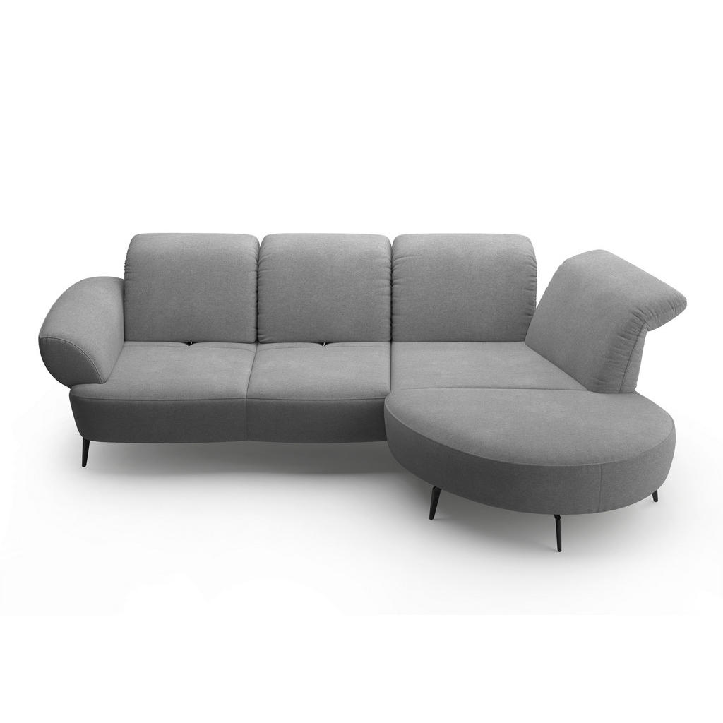 Thumbnail - Sit & More Ecksofa Dance E, Grau, Textil, 5-Sitzer, Ottomane rechts, L-Form, 313x208 cm, Goldenes M, Oeko-Tex® Standard ...