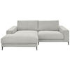 ECKSOFA in Feincord Weiss  - Weiss/Schwarz, Design, Textil/Metall (177/253cm) - Dieter Knoll