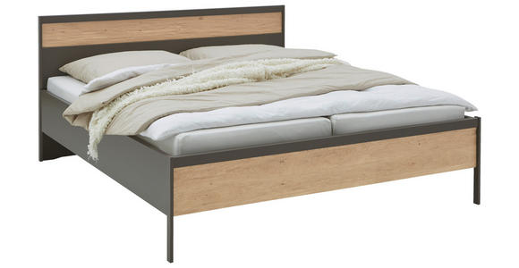 BETT 180/200 cm  in Anthrazit, Eichefarben  - Eichefarben/Anthrazit, KONVENTIONELL, Holz/Holzwerkstoff (180/200cm) - Dieter Knoll