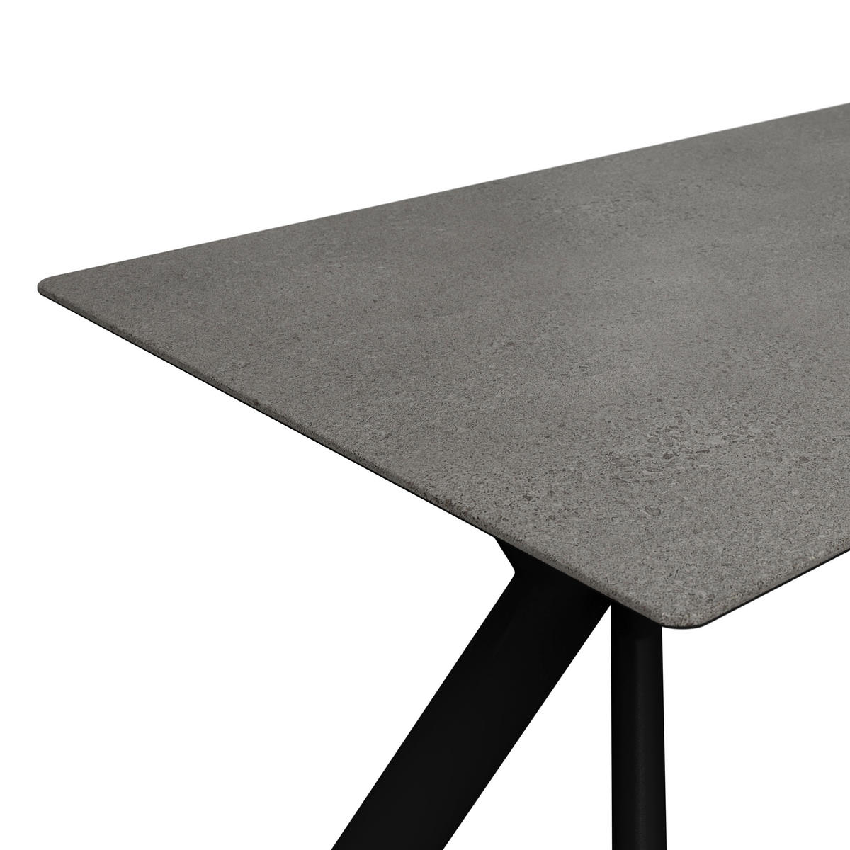 GARTENTISCH Metall, Stein Anthrazit, Grau rechteckig  - Anthrazit/Grau, MODERN, Stein/Metall (200/100/76cm) - Amatio