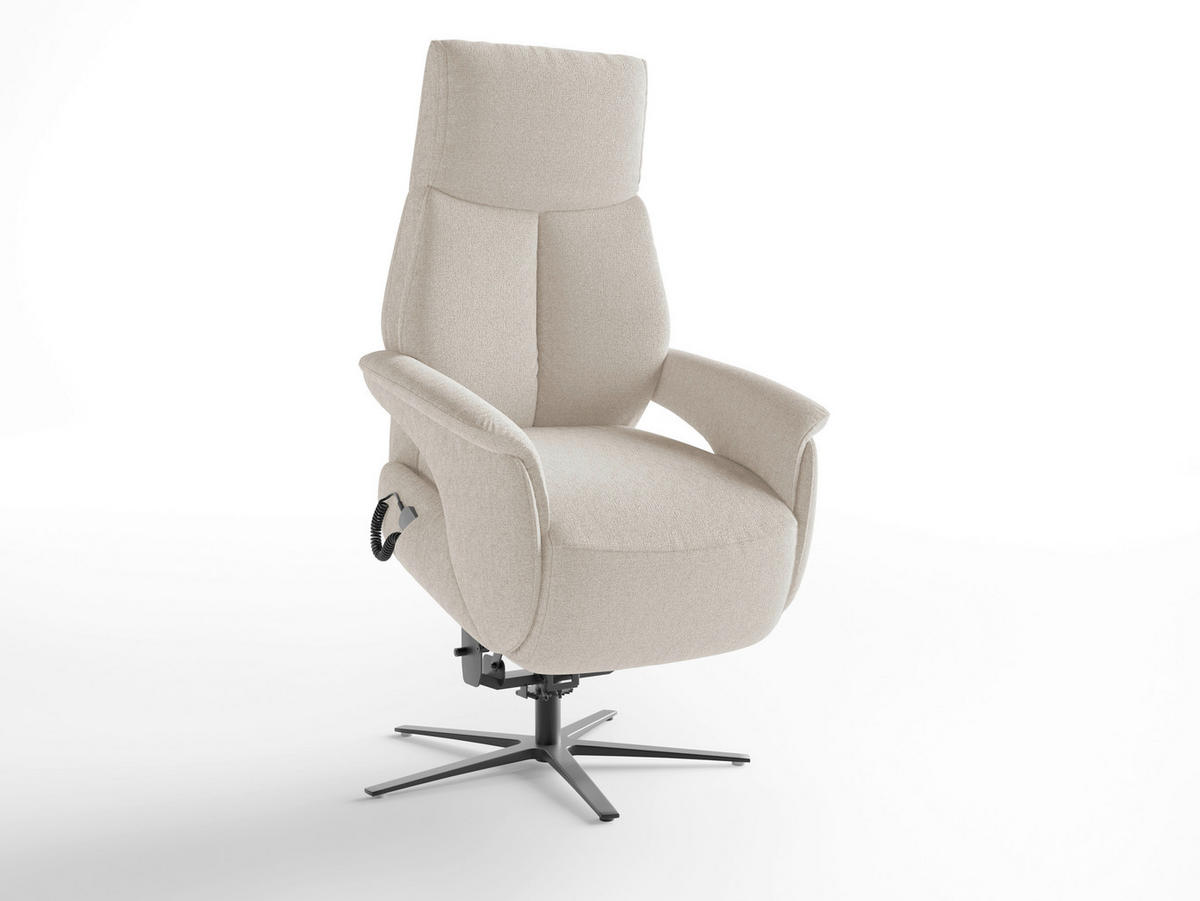 RELAXSESSEL Textil Creme  - Creme/Schwarz, Basics, Textil/Metall (75/110/85cm) - Sit & More