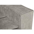 BIGSOFA in Flachgewebe Creme  - Chromfarben/Creme, KONVENTIONELL, Textil/Metall (256/68/122cm) - Carryhome