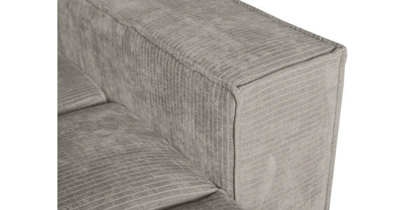 BIGSOFA in Flachgewebe Creme  - Chromfarben/Creme, KONVENTIONELL, Textil/Metall (256/68/122cm) - Carryhome