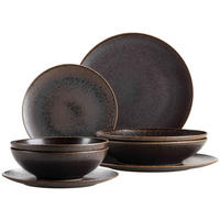 KOMBISERVICE Powerful 8-teilig  - Schwarz/Braun, Trend, Keramik - Mäser
