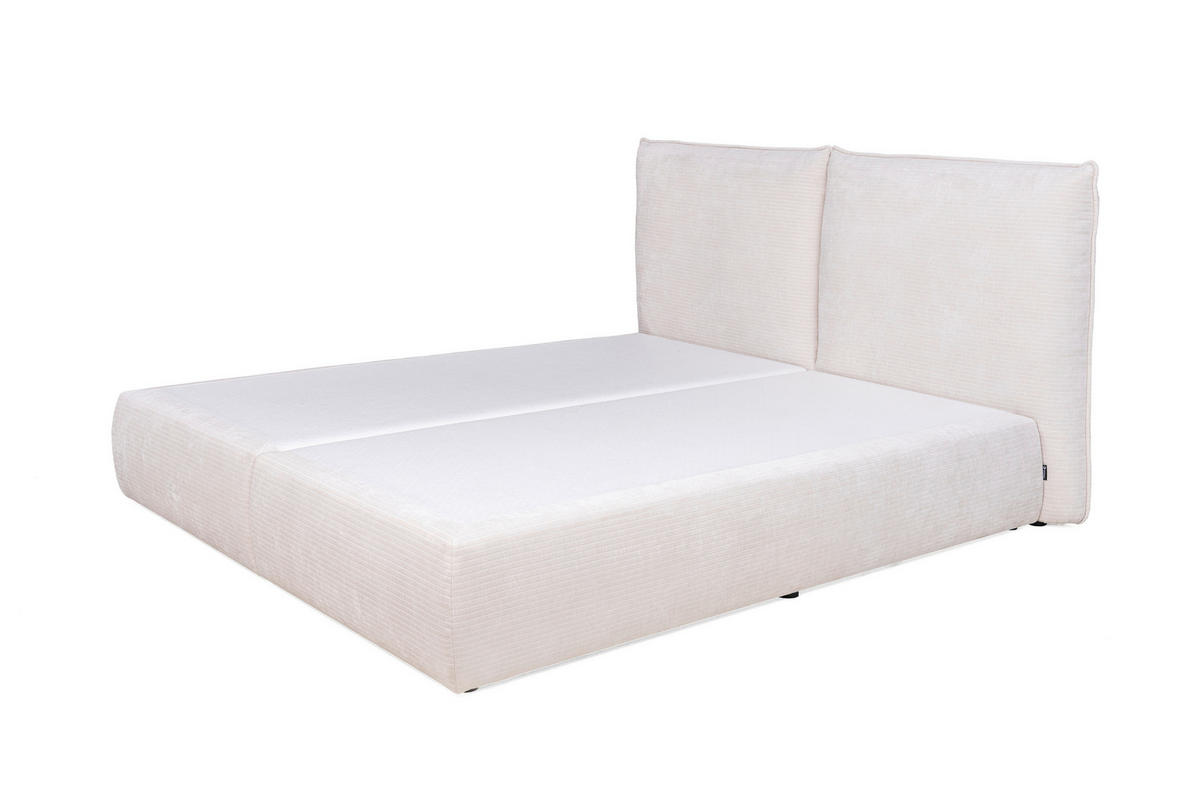 KONTINENTALSÄNG 180/200 cm  i cremefärgad  - svart/cremefärgad, Design, trämaterial/trä (180/200cm) - Visionight