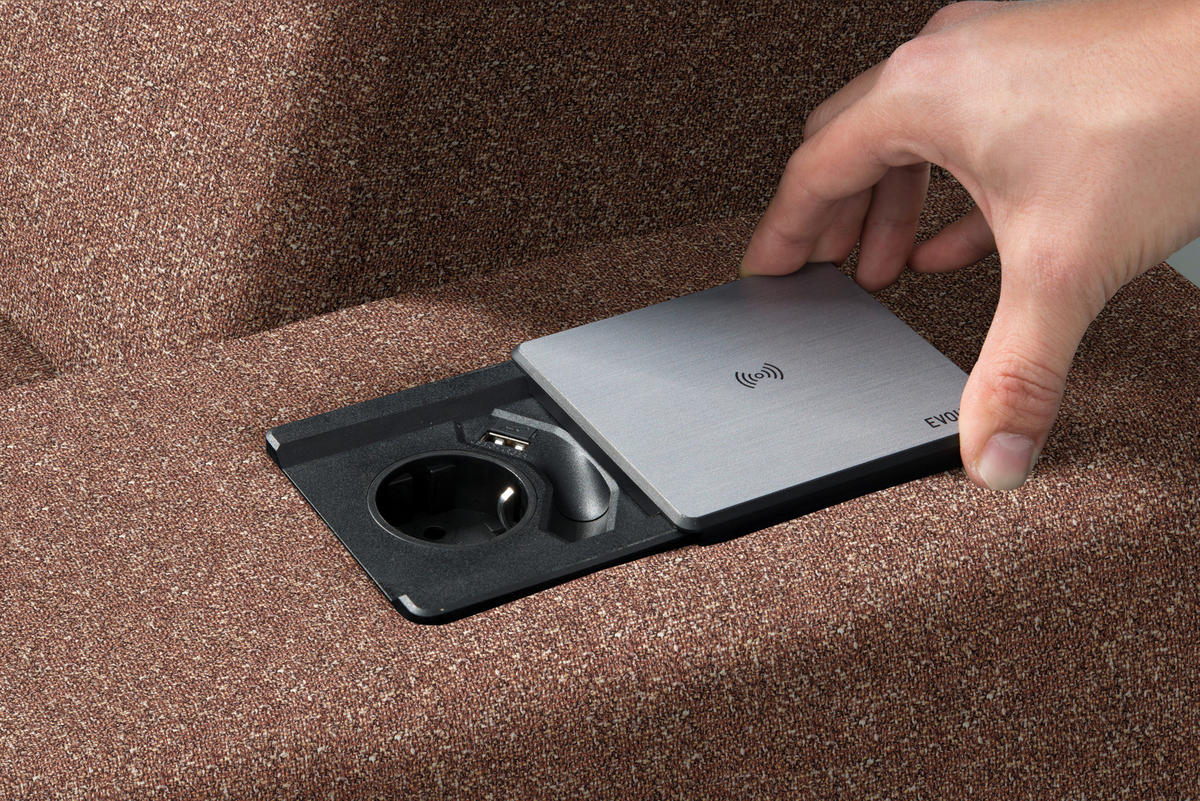 ECKSOFA  in Mikrovelours Terracotta  308/205 cm  - Terracotta/Alufarben, Design, Textil (308/205cm) - Sedda